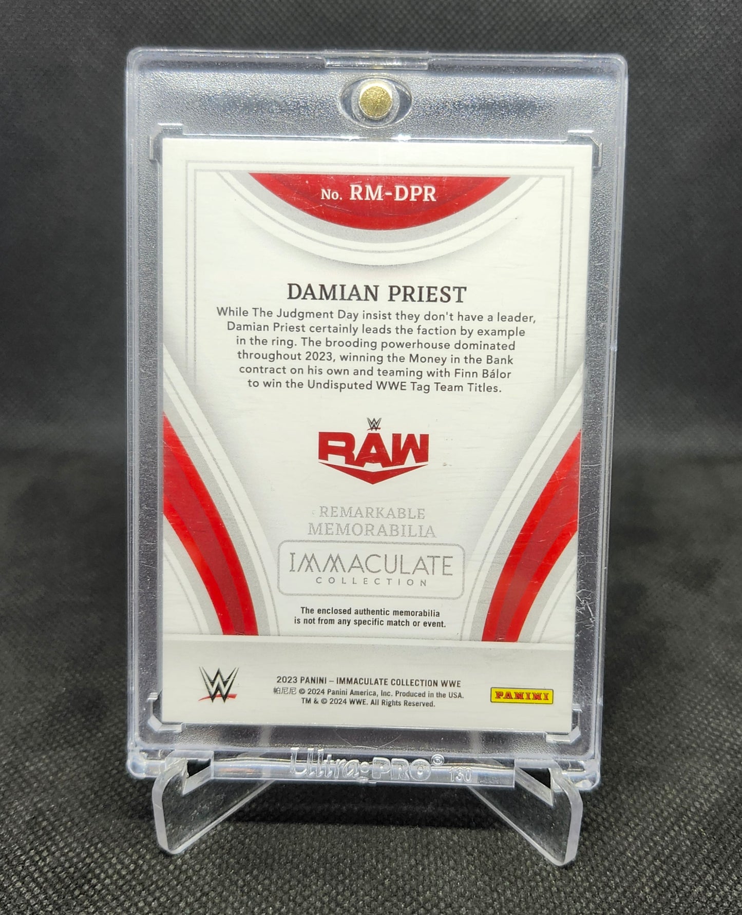 Damian Priest 2023 Panini Immaculate WWE Remarkable Memorabilia 02/10 #RM-DPR