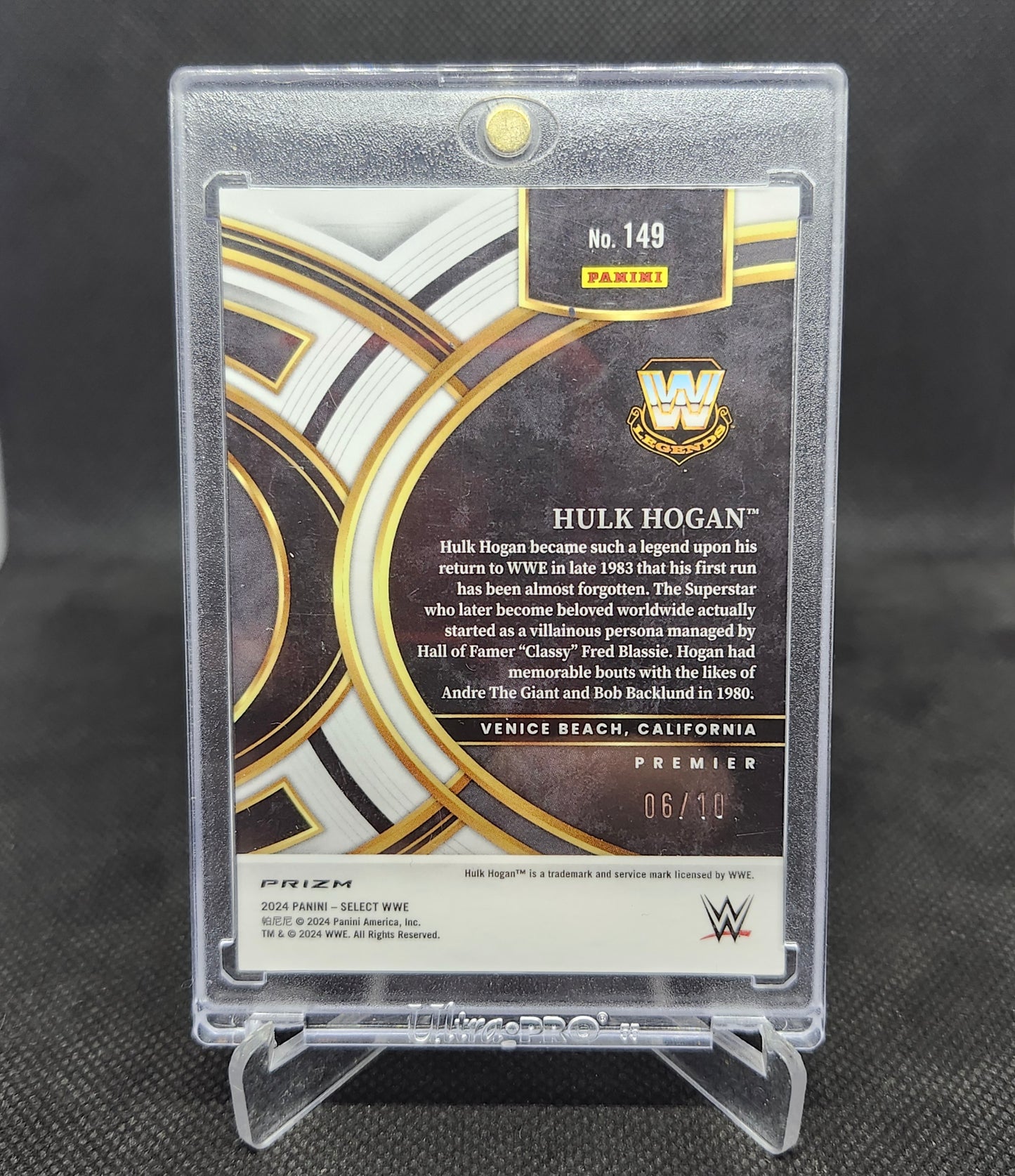 Hulk Hogan 2024 Panini Select WWE Gold 6/10 Premier #149 SSP MINT