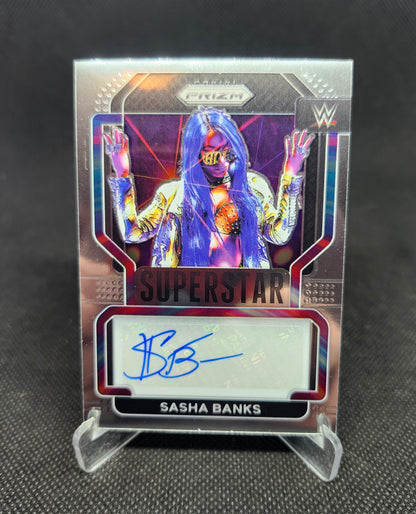 2022 Panini Prizm WWE Sasha Banks Silver Prizm Autograph